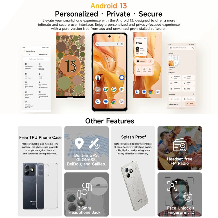 Ulefone Note 18 Ultra, Side Fingerprint, 6.78 inch Android 13 MediaTek Dimensity 720 5G MT6853 Octa Core 2.0GHz, NFC, Network: 5G Ulefone Note 18 Ultra, Side Fingerprint, 6.78 inch Android 13 MediaTek Dimensity 720 5G MT6853 Octa Core 2.0GHz, NFC, Network: 5G